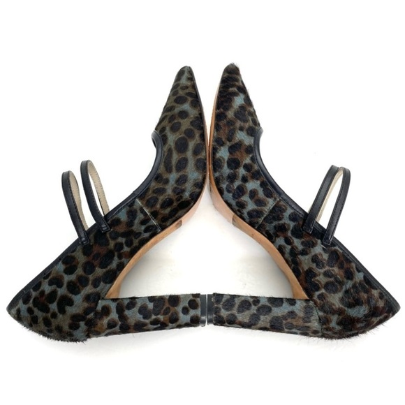BODEN Calf Hair Leopard Block Heel Pumps in Gray Size 6 (37) - Picture 7 of 11